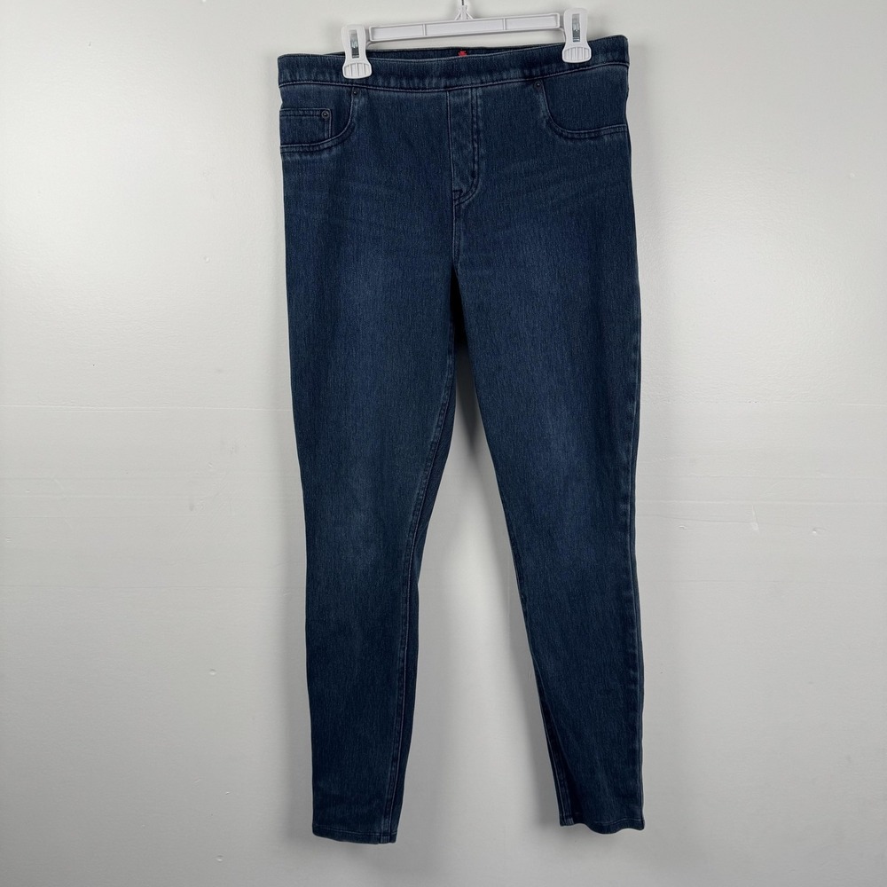 Spanx Jeans Womens XL (34x28) Blue Pull On Jeggings Stretch Skinny Denim Pants